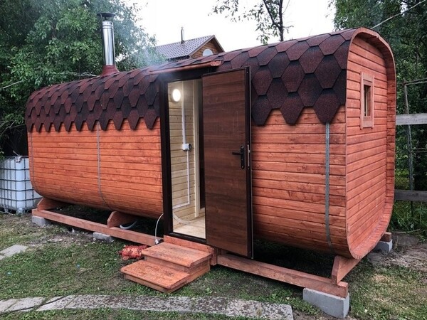 Баня бочка 3 на 2,3 м